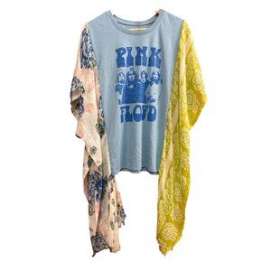 Pink Floyd Upcycle Mixed Floral & Boho Sleeves Free size